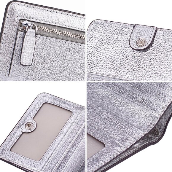 Small Leather Wallet Women's RFID Blocking Compact Bifold Card Holder Purse - Picture 7 of 7